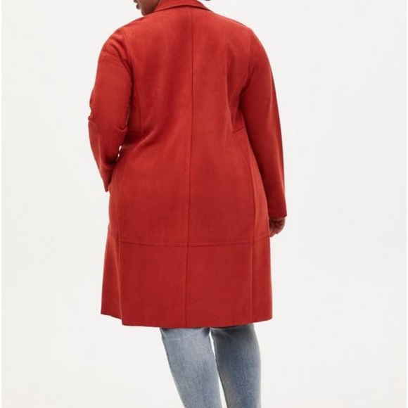 NWT Torrid size 6x (30W) Orange Faux Suede Coat - Picture 2 of 6